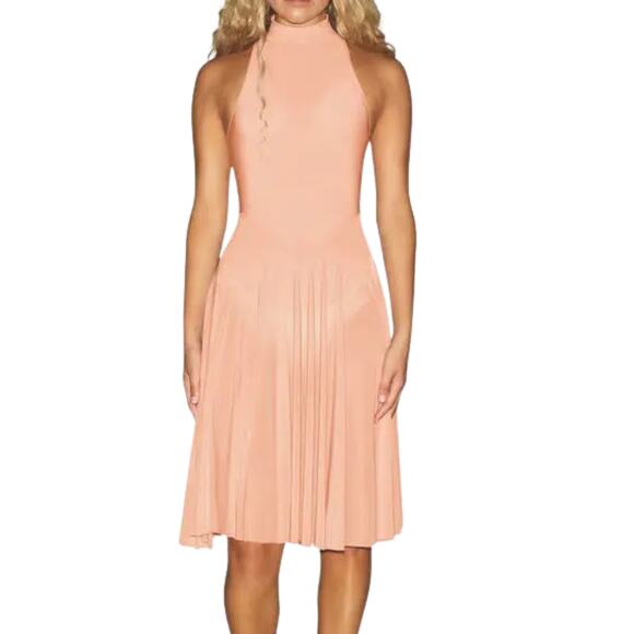 NWT SKIMS Milky Sheer High Neck Midi Dress – Desert Clay – Size XS – Retail $108 - Picture 1 of 9